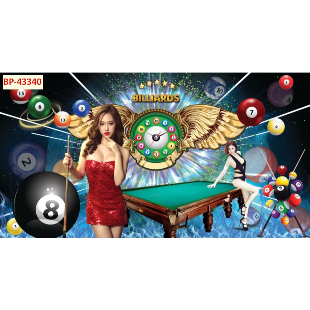 Tranh Vải Lụa Kim Sa 3D dán tường mẫu chủ đề bi-a billards cô gái quyến rũ, tặng keo+dụng cụ