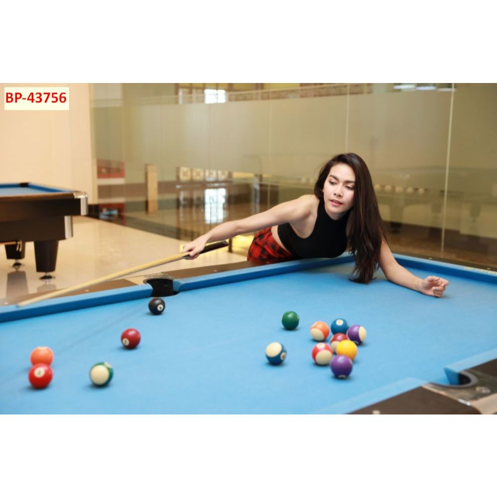 Tranh Vải Lụa Kim Sa 3D dán tường mẫu chủ đề bi-a billards cô gái quyến rũ, tặng keo+dụng cụ