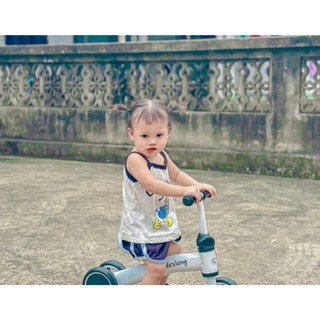 Set bộ ba lỗ, hai dây cho bé trai, bé gái chất liệu cotton mềm mịn thâm hút mồ hôi đủ size 6-18kg babykids (ảnh thật)