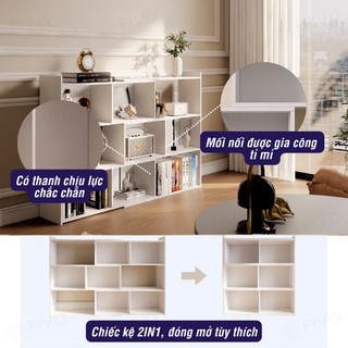 [Freeship Toàn Quốc] Kệ Gỗ Trang Trí Để Sàn FIVO FB71 Màu Trắng Cao Cấp, Thiết Kế Thông Minh Có Thể Đóng Mở Tùy Thích