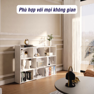 [Freeship Toàn Quốc] Kệ Gỗ Trang Trí Để Sàn FIVO FB71 Màu Trắng Cao Cấp, Thiết Kế Thông Minh Có Thể Đóng Mở Tùy Thích