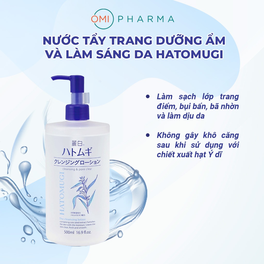 Ảnh Nước Tẩy Trang Sạch Sâu Lỗ Chân Lông, Dưỡng Ẩm Và Làm Sáng Da Hatomugi Nhật Bản 500ml 2