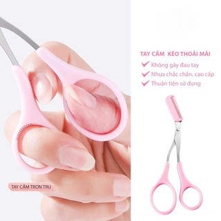 Kéo tỉa lông mày, kéo cắt tỉa lông mày có lược, dụng cụ tỉa lông mày thép không rỉ tạo hình lông mày