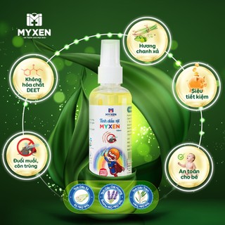 Tinh dầu xịt đuổi muỗi, côn trùng MYXEN 100ml cho bé từ sơ sinh