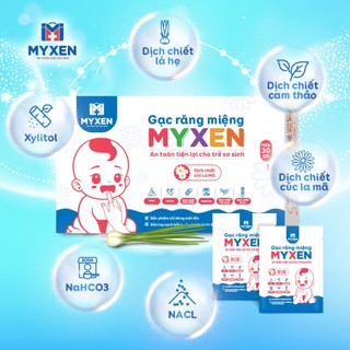 Gạc răng miệng Myxen chiết xuất thảo dược hộp 40 gạc