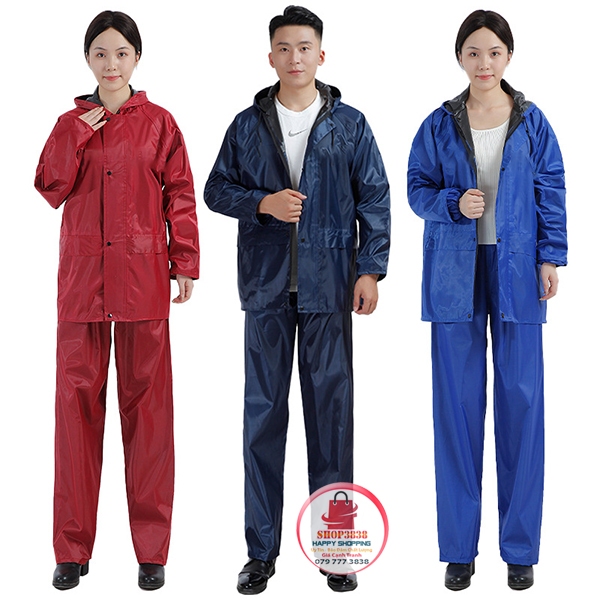 Bộ Quần Áo Mưa Vải Dù Size L Từ 42-52Kg 2 Lớp Khóa Chống Thấm Rách ...