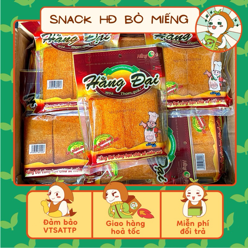 Combo Snack bò nướng Hằng Đại gói to 40 miếng ( gói 320g), Bim bim ...