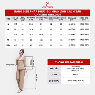 Đồ bộ nữ CARDINA chất liệu đũi bamboo cổ cách tân kiểu dáng nhẹ nhàng thanh lịch thoải mái 4BDD04