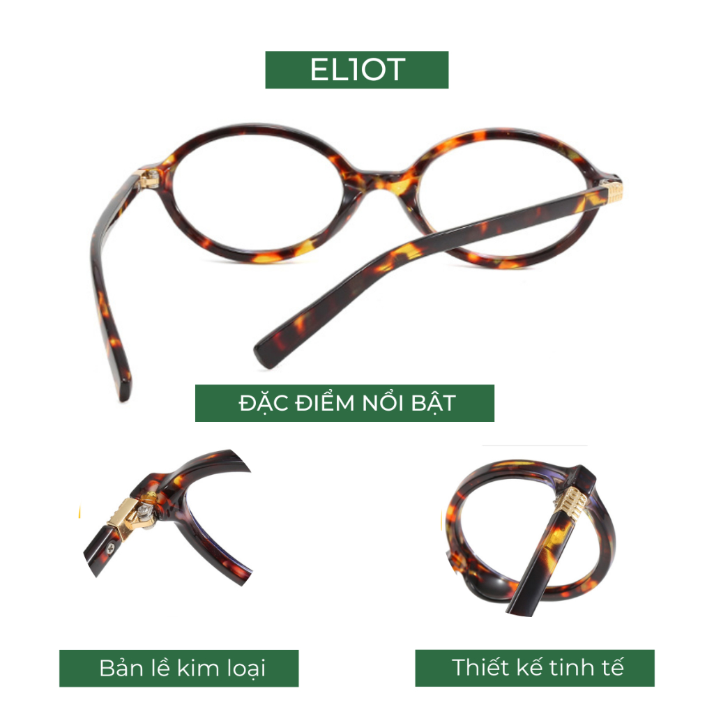 Kính mắt bầu dục dáng nhỏ ELIOT Eyewear chất liệu nhựa mắt chống ánh sáng xanh 5632