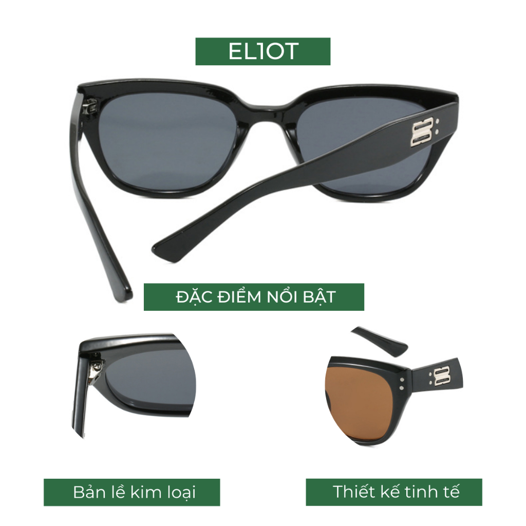 Kính râm mắt mèo ELIOT Eyewear kiểu dáng thời trang tròng kính chống tia UV400 phù hợp với cả nam và nữ 2350