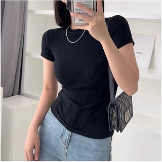 Áo Baby Tee Nữ Trơn Basic Ôm Body, Áo Thun Ngắn Tay Cổ Tròn Siêu Tôn Dáng croptop tanktop babytee - ba196
