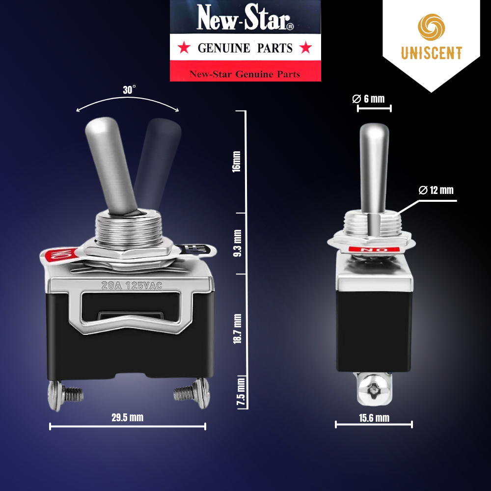 Công Tắc Đèn Trợ Sáng/ Công Tắc On/Off 2 Chân C511B/ Công Tắc Gạt 6 Chân C523B- MADE IN THAILAND