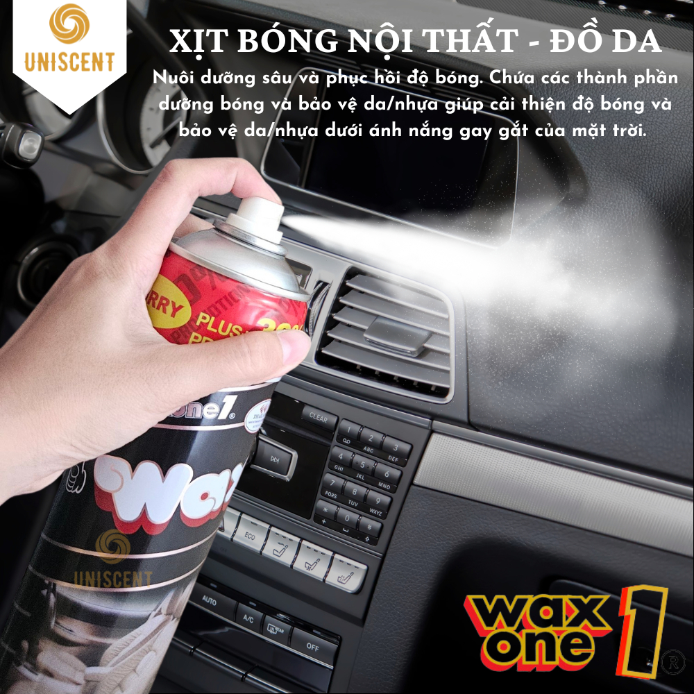 [Sỉ 12 Chai] Xịt Bóng WAX ONE - 500ml - Chính Hãng Thái/ Xịt Bóng Da,Dưỡng Nhựa-Brut/Dâu/Cafe