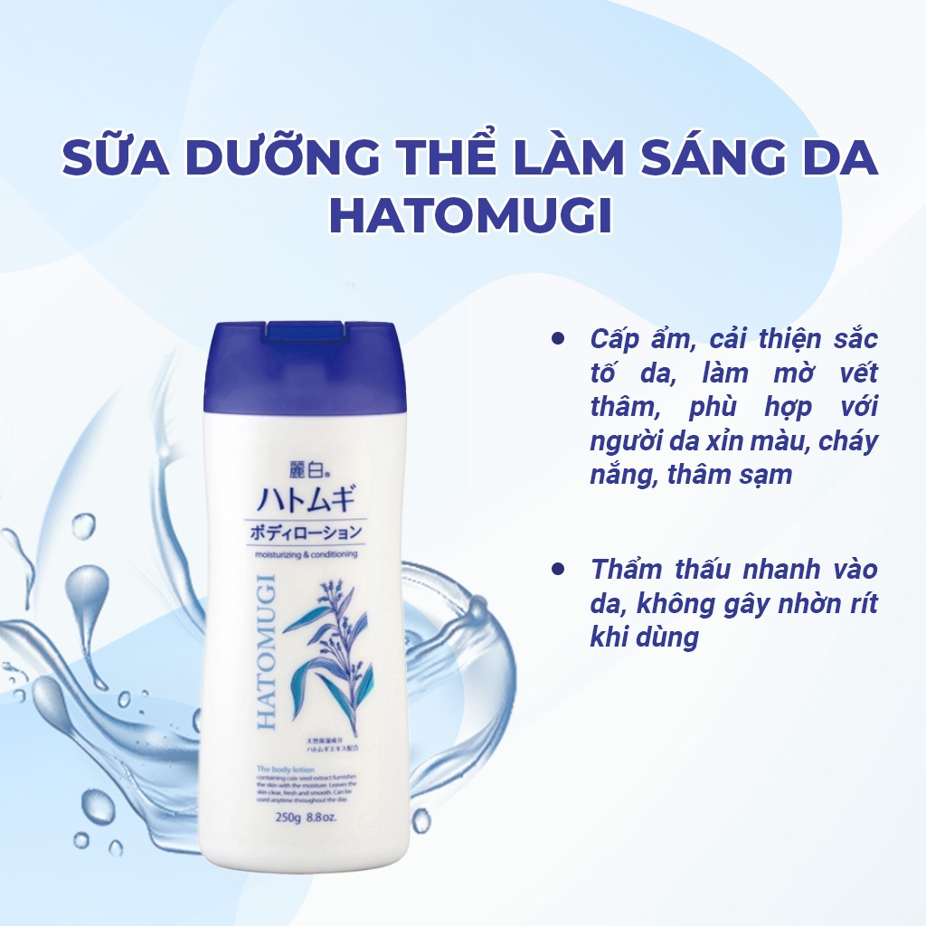 Ảnh Combo Sữa Tắm Ý Dĩ 800ml Và Sữa Dưỡng Thể Trắng Da 250g Hatomugi Nhật Bản 1
