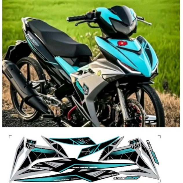 Tem rời EXCITER 150 mẫu y15 zr cao cấp chất liệu in 3 lớp PPF chống nước không phai màu,NHÃN DÁN.