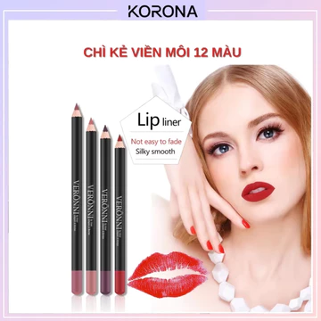 Chì kẻ viền môi Veronni, bút kẻ môi kẻ viền môi 12 màu Korona Vietnam