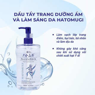 Nước Tẩy Trang, Dầu Tẩy Trang Dưỡng Ẩm Và Làm Sáng Da Reihaku Hatomugi Ý Dĩ Nhật Bản (500ml)