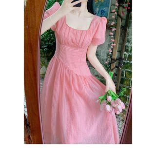 Váy dáng dài KYE Bella dress chất liệu voan xếp li