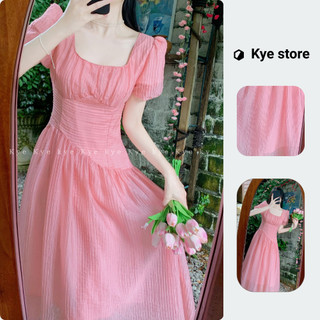 Váy dáng dài KYE Bella dress chất liệu voan xếp li