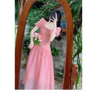 Váy dáng dài KYE Bella dress chất liệu voan xếp li