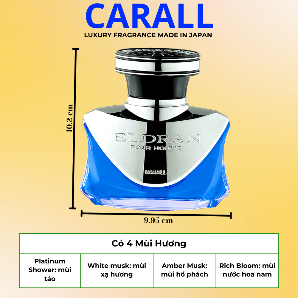 Nước Hoa Ô Tô Cao Cấp Mùi Romano/ Hổ Phách/ Xạ Hương/ Táo Lạnh Eldran Pour Homme 128ml CARALL
