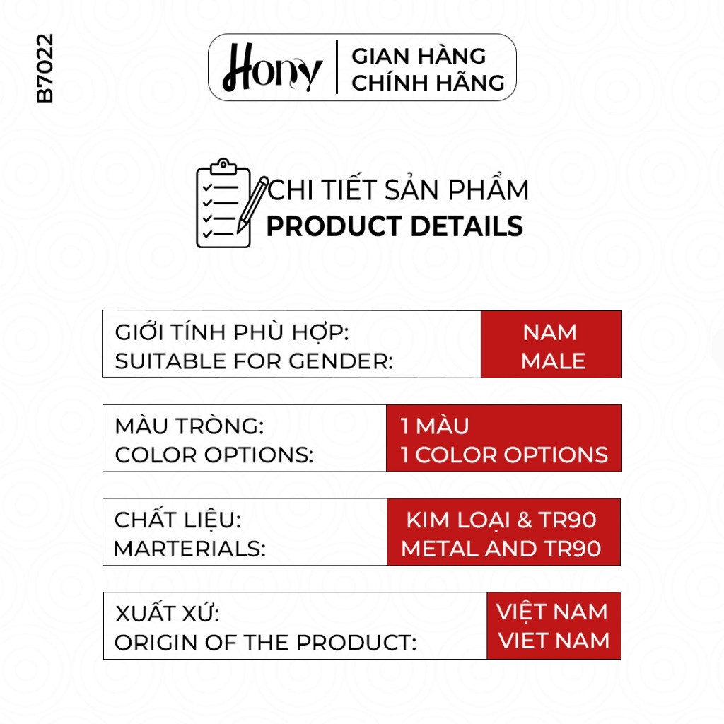 Kính râm Nam thời trang HONY, tráng gương xanh sang trọng thời thượng B7022