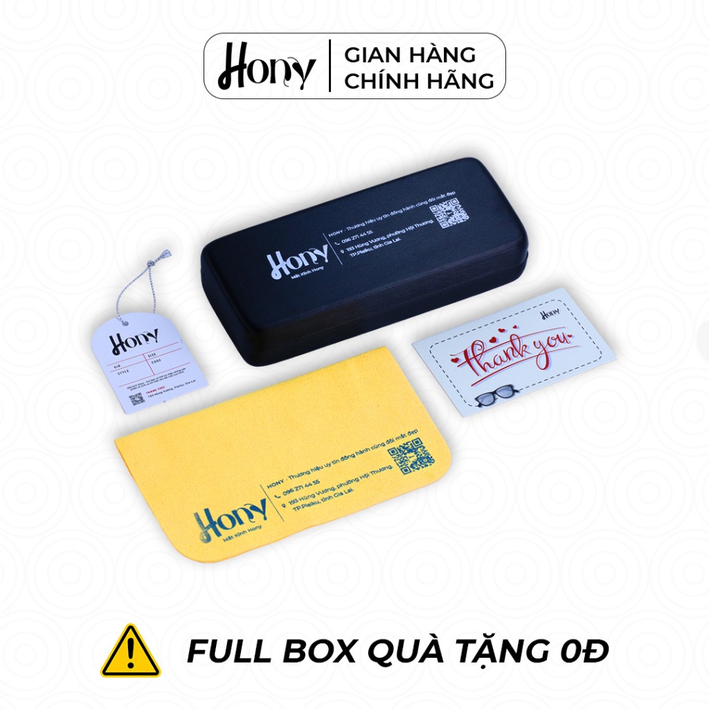 Kính râm Nam thời trang HONY, tròng viền kim loại xám cổ điển B8008