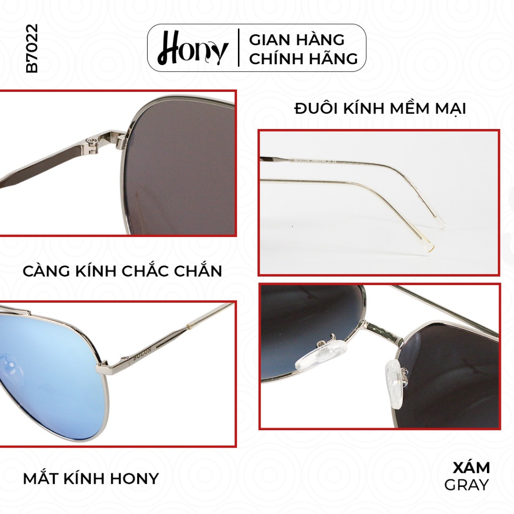 Kính râm Nam thời trang HONY, tráng gương xanh sang trọng thời thượng B7022