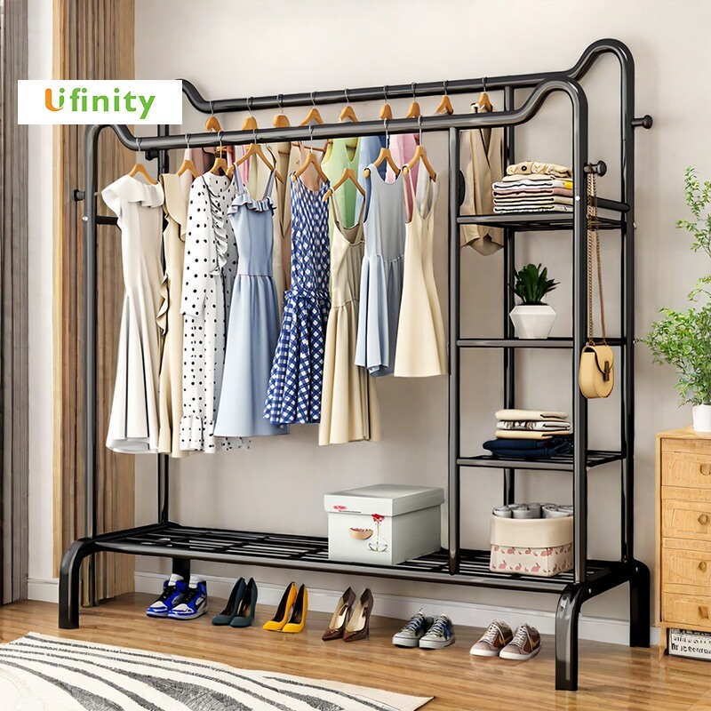 Lifinity Kệ Treo Quần Ao 100/130cm-Kệ Đa Năng Có Bánh Xe Xoay 360 Độ Và Đựng Đồ Tiện Lợi