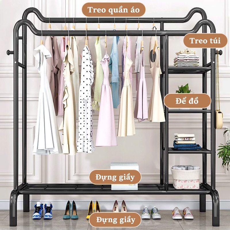Lifinity Kệ Treo Quần Ao 100/130cm-Kệ Đa Năng Có Bánh Xe Xoay 360 Độ Và Đựng Đồ Tiện Lợi