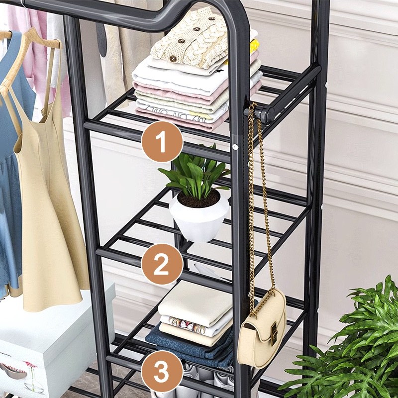 Lifinity Kệ Treo Quần Ao 100/130cm-Kệ Đa Năng Có Bánh Xe Xoay 360 Độ Và Đựng Đồ Tiện Lợi