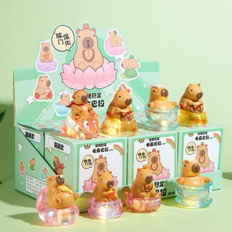 Mô hình ngẫu nhiên có đèn Chuột lang Capybara đài sen ( hộp xanh nhạt ...