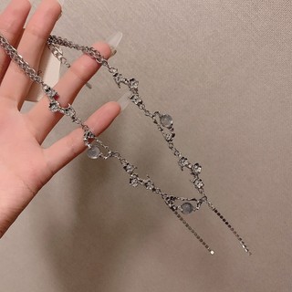 [🔥XƯỞNG SALE SẬP SÀN🔥] Vòng Cổ Bạc Nữ Đá Mặt Trăng Zircon Tua Rua Choker Trang Sức