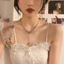 Vòng Cổ Bạc Nữ Đá Mặt Trăng Zircon Tua Rua Choker Trang Sức