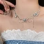 Vòng Cổ Bạc Nữ Đá Mặt Trăng Zircon Tua Rua Choker Trang Sức