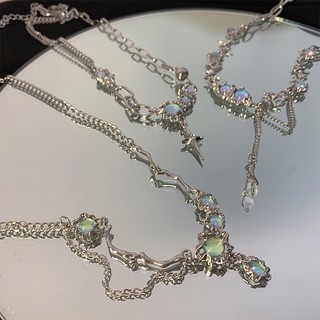 [🔥XƯỞNG SALE SẬP SÀN🔥] Vòng Cổ Bạc Nữ Đá Mặt Trăng Zircon Tua Rua Choker Trang Sức