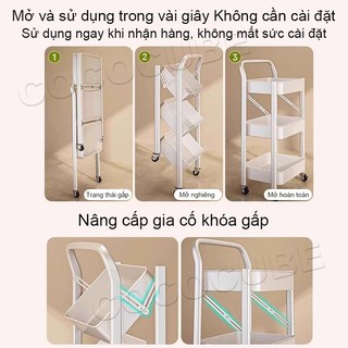 BMZAR Kệ Bỉm Sữa Gấp Gọn 3 Tầng Đa Năng Kệ Tiện Lợi Kiểu Hàn Quốc, Chất Liệu Thép Carbon Cao Cấp