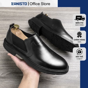 Giày Da Nam Cao Cấp ZANISTO CS569 Bằng Da Bò Thật Đế Cao Su Nguyên Khối Chống Trơn Trượt