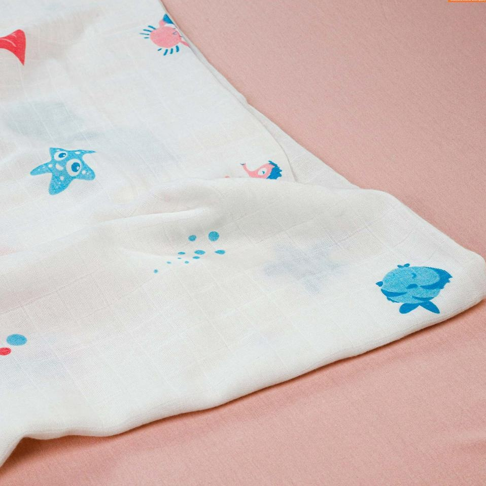Khăn sợi tre 110x125cm 100% Cellulose - An toàn cho bé, không gây kích ứng da, mềm mịn [hàng siêu thị]