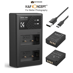 Pin máy ảnh K&F CONCEPT NP-W126 | 2 Pin 1 Sạc KF28.0030