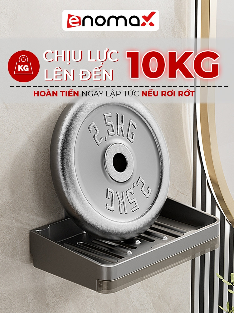 Đánh Giá Khay Xà Bông Enomax Dán Tường Nhôm Hàng Không Chống Gỉ, BH 10 Năm
