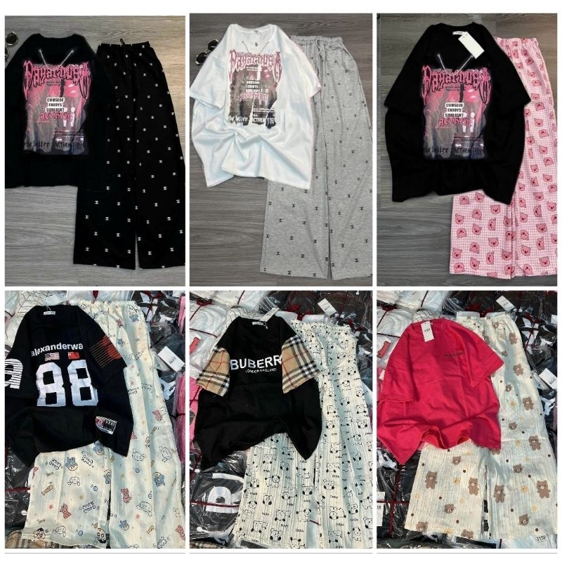Shakira Set - Áo vest tay dài form xuông & Áo hai dây cúp ngực & Quần cạp cao ống suông ngắn