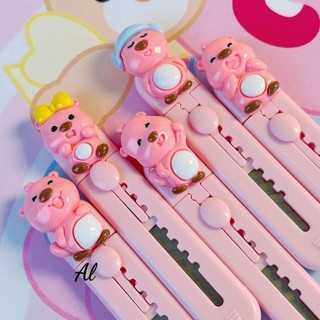 Dao Rọc Giấy Mini Gắn Charm Loopy Cute với loopy hồng mẫu hot