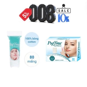ông tẩy trang Puffme 80 miếng tròn/vuông