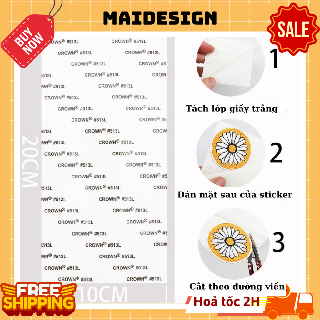 Băng Keo Dính 2 Mặt Siêu Chắc - Dành Cho Sticker Ủi vải, Miếng Dán Quần ...
