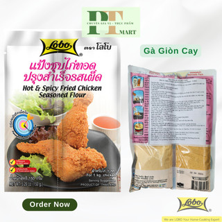 Set Bột Chiên Giòn và Gia Vị Ướp Gà Lobo 150gr. 3 vị Truyền Thống, Giòn Cay và Lá Chanh --> Bột Lobo