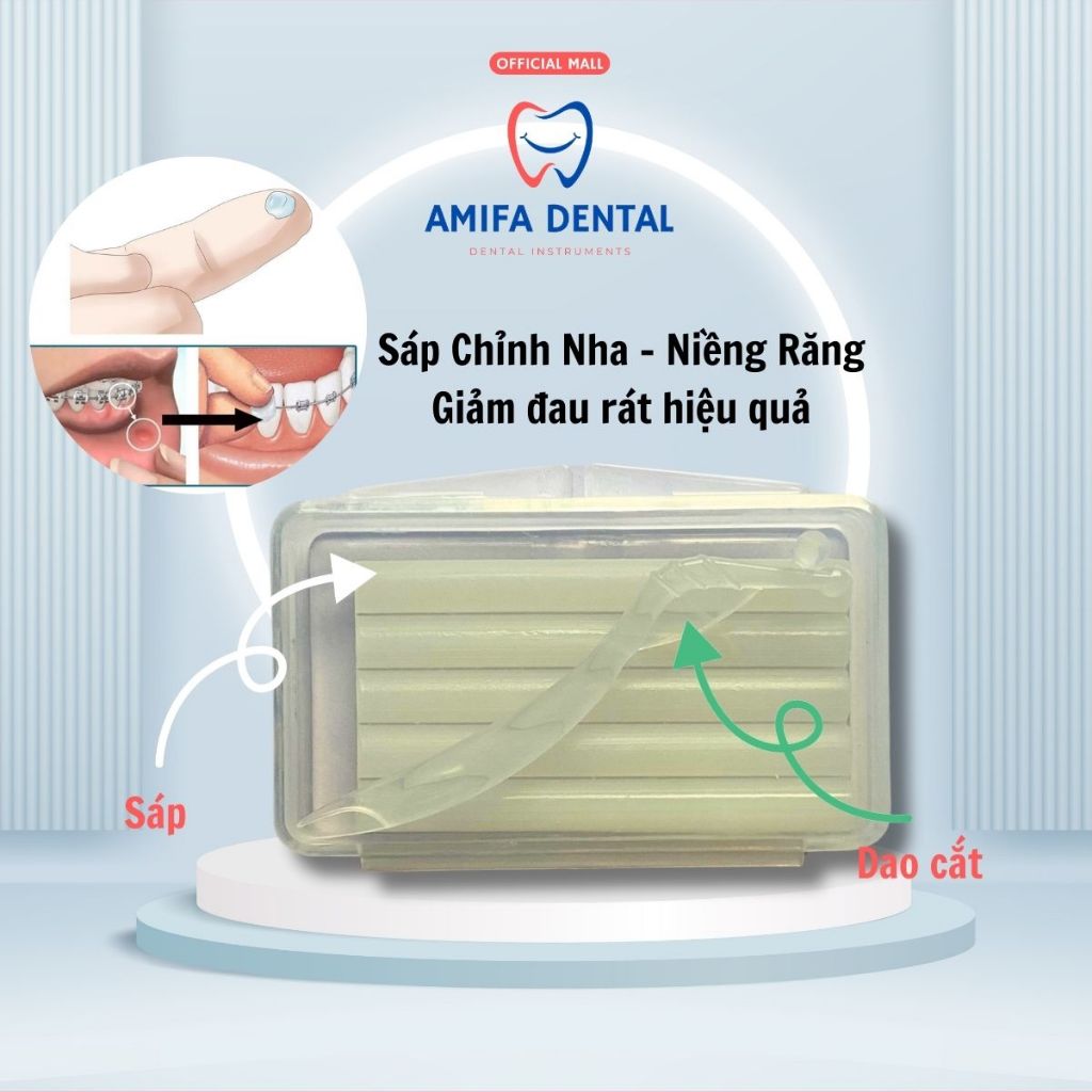 Set 10 Sáp Nha Khoa Chất Lượng Kèm Dao Cắt, Sáp Chỉnh Nha Niềng Răng, Sáp Giảm Đau Rát, Sáp Nha Khoa, Sáp Niềng Răng