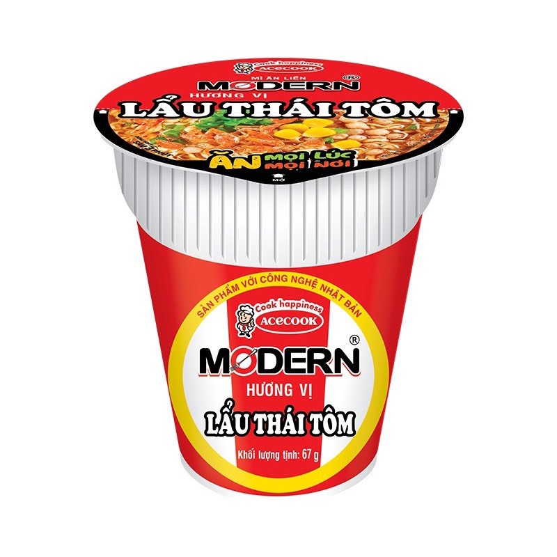 Thùng mỳ ly modern lẩu thái tôm - 24ly x 65g | Shopee Việt Nam