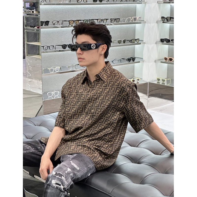 ⚡️[Hight Quality] Áo Sơ Mi F€ndi Logo Shirts - Điểm Nhấn Logo Phối Màu Sang Trọng - Nam Nữ Qccc Hottrend