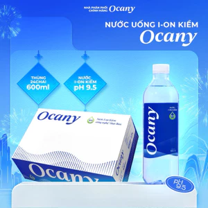 Nước uống ion kiềm Ocany pH 9.5 chai 350/600/1500ml-Thùng 12/24 chai